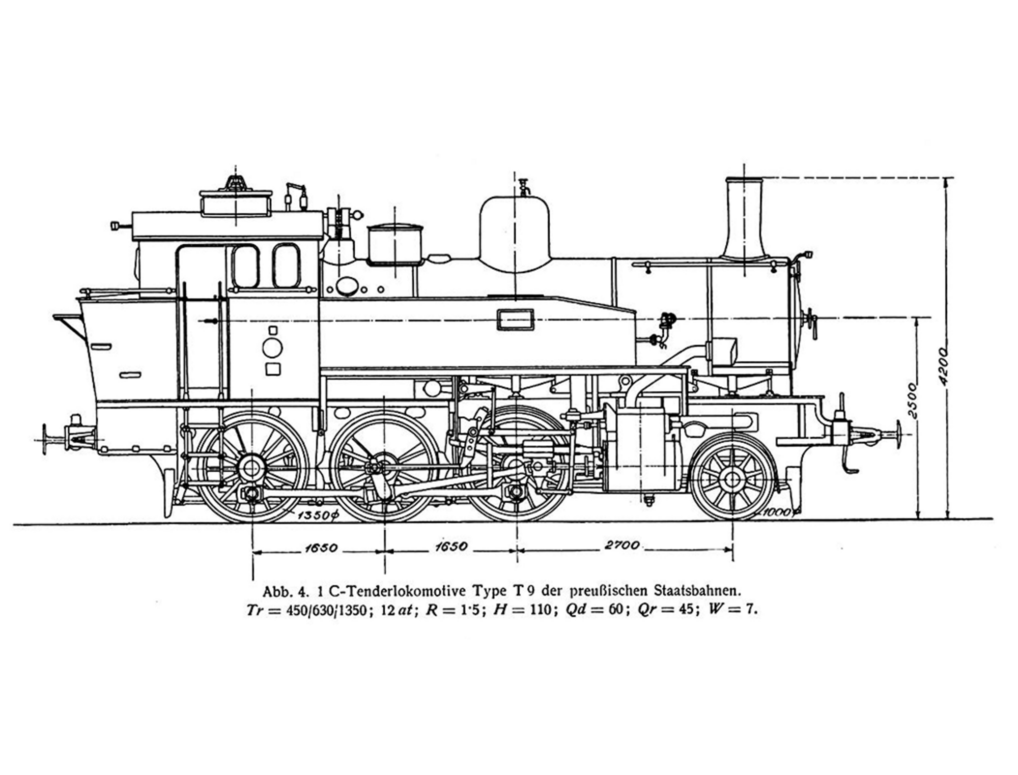 Чертёж локомотива типа Т-9