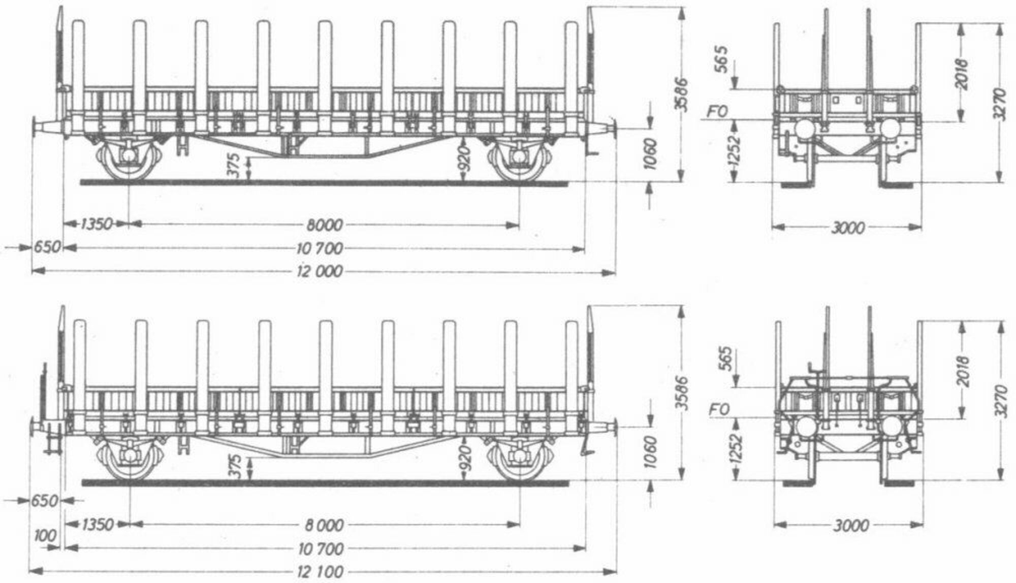 Вагон-платформа Лат 1863682. Завод Rs Stuttgart (до 1945 г.). Чертёж 4. Verbandsbauart (стандартная конструкция) 1913-1943