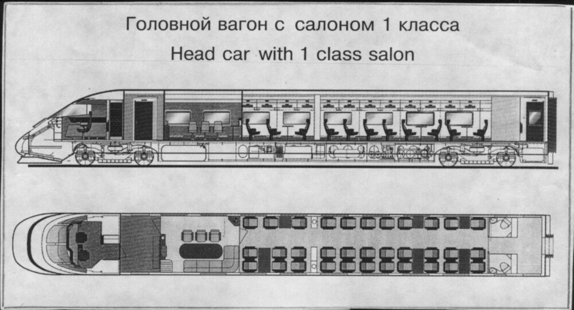 Головной вагон с салоном I класса
